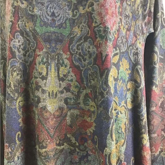 Soft Surroundings Scoop Neck High Low Asymmetric Hem Tunic Paisley Size Small - Picture 8 of 9